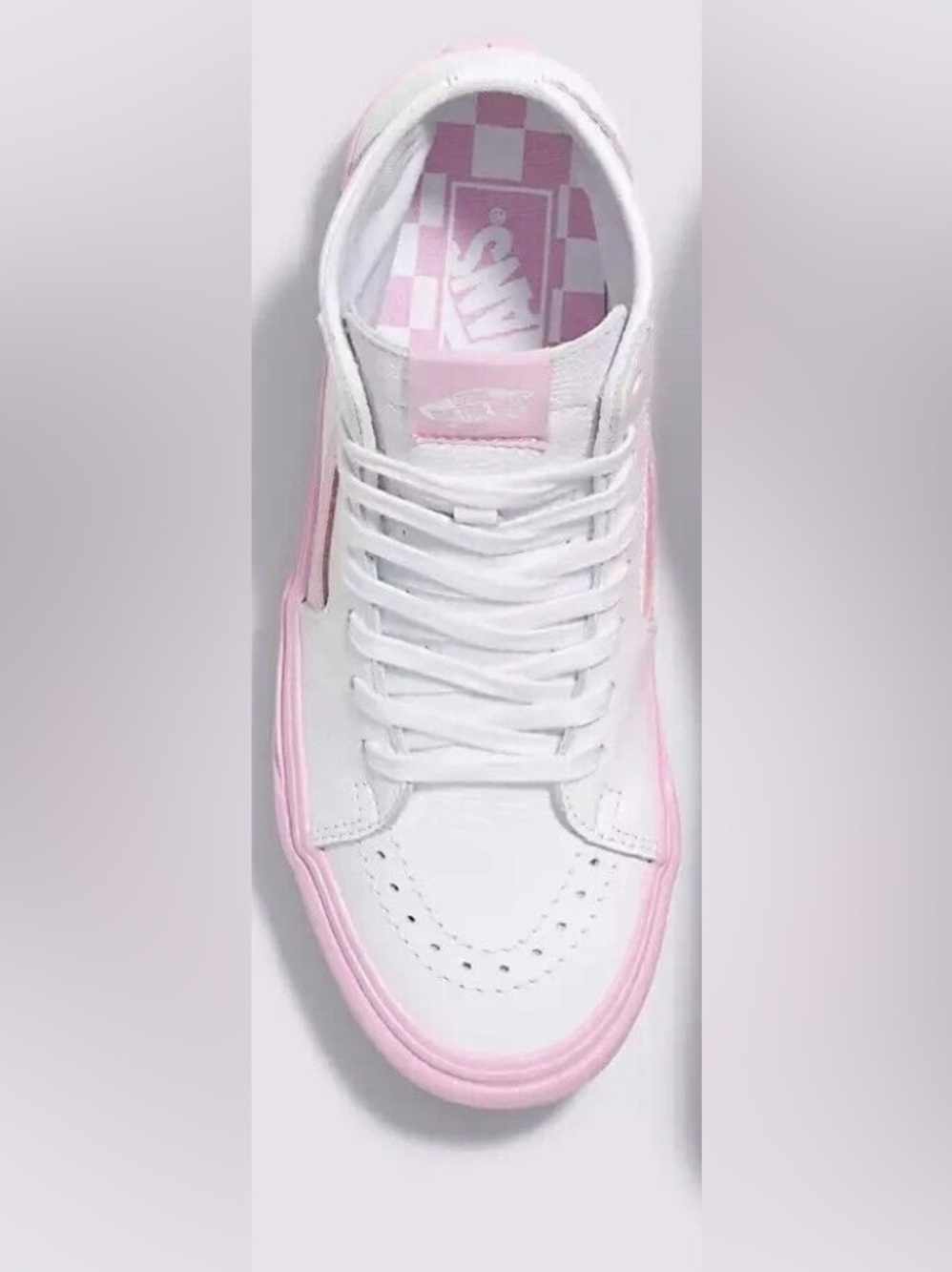 Vans Barbie Sk8-Hi Tapered Stackform White Pink Leather Platform Shoe - Picture 3 of 12